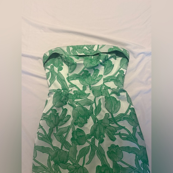 NWT Milly Tulip Floral Jacquard Strapless Maxi Dress Green Size 6 - Picture 5 of 8